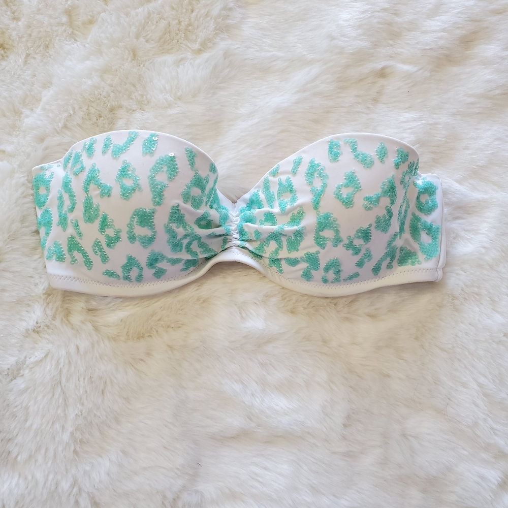 Victoria's Secret Leopard Print Strapless Bikini Top